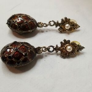 Renaissance Earrings Vintage Metal Ornate Game of Thrones style